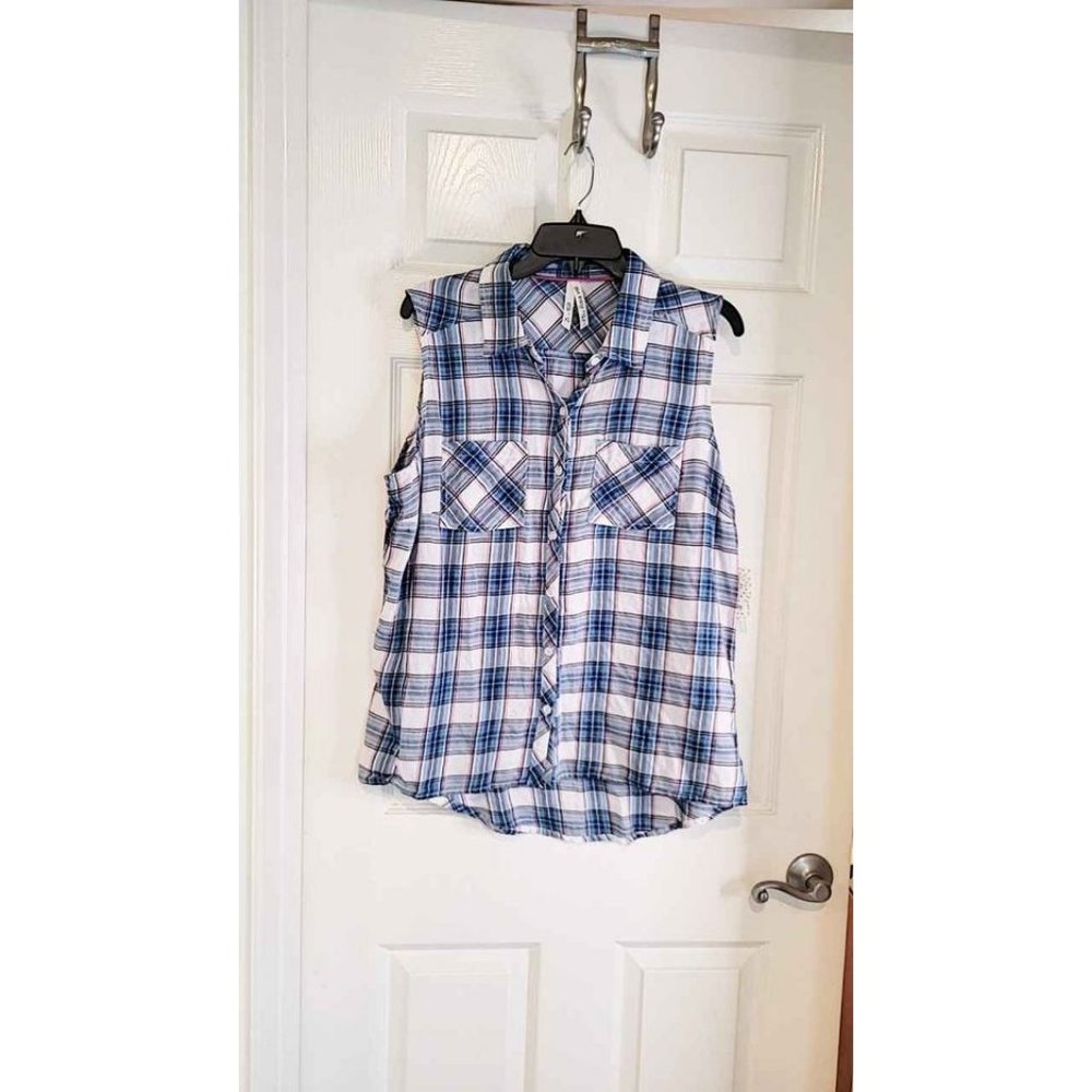 NWT Girl Crazy Western Plaid Shirt  Size XL